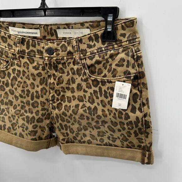 Anthropologie NWT Pilcro Leopard Cuffed Hyphen Shorts // 25 - Picture 5 of 10